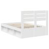 vidaXL Bedframe met hoofdeinde Wit 135 x 190 cm Massief grenenhout