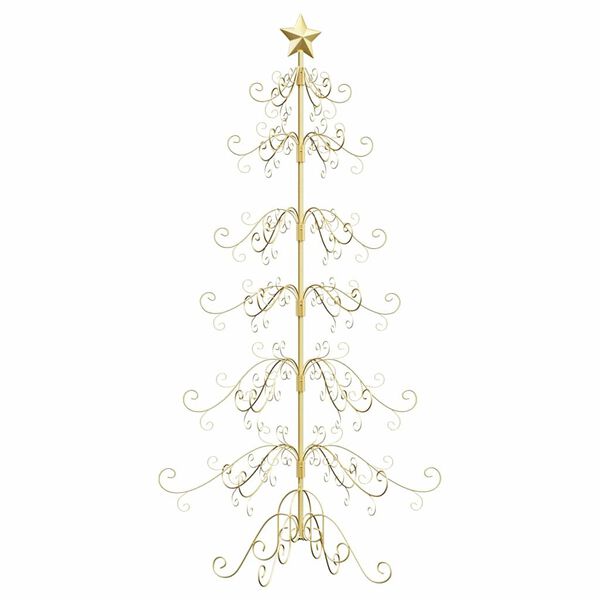vidaXL Metalen kerstboom met standaard Goud 180 cm Poedergecoat staal