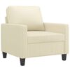 vidaXL Fauteuil 60 cm kunstleer cr&egrave;mekleurig