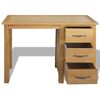 vidaXL Bureau met 3 lades 106x40x75 cm massief eikenhout