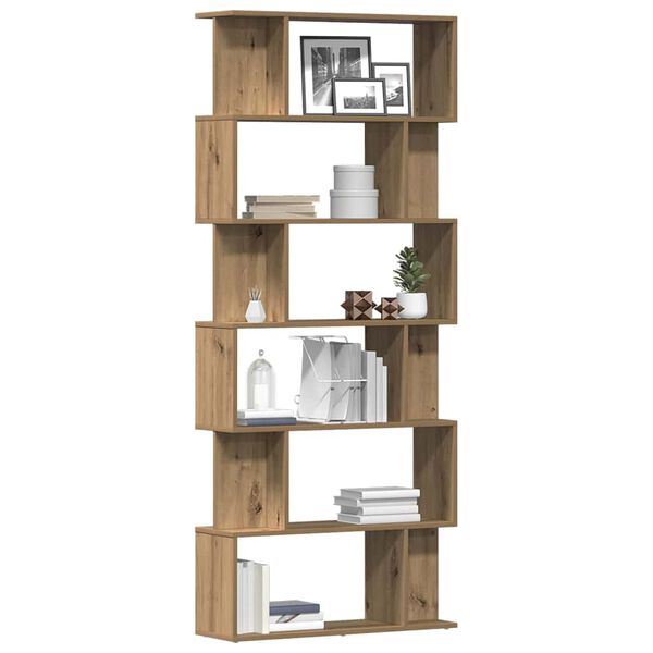 vidaXL Boekenkast 80x24x192 cm bewerkt hout artisanaal eikenkleur