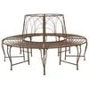 vidaXL Boom bank 8-Aantal zitplaatsen &Oslash; 160 x 89 cm Staal Antiek Bruin