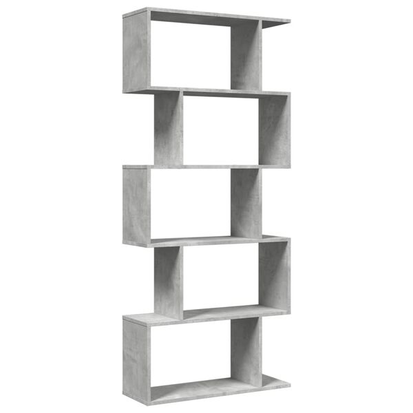 vidaXL Kamerscherm / boekenkast 5-laags 70x24x161 cm hout betongrijs
