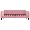 vidaXL Slaapbank met onderschuifbed en lades 90x200 cm fluweel roze