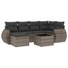 vidaXL 7-delige Loungeset met kussens poly rattan grijs