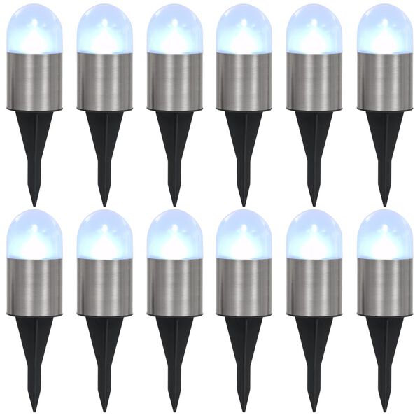 vidaXL Grondlampen 12 st solar LED wit