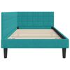 vidaXL Hoekbedframe met hoofdeinde Turquoise 100 x 200 cm Fluweel