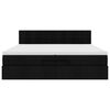 vidaXL Ottoman bed met matrassen en LED's 200x200cm stof zwart