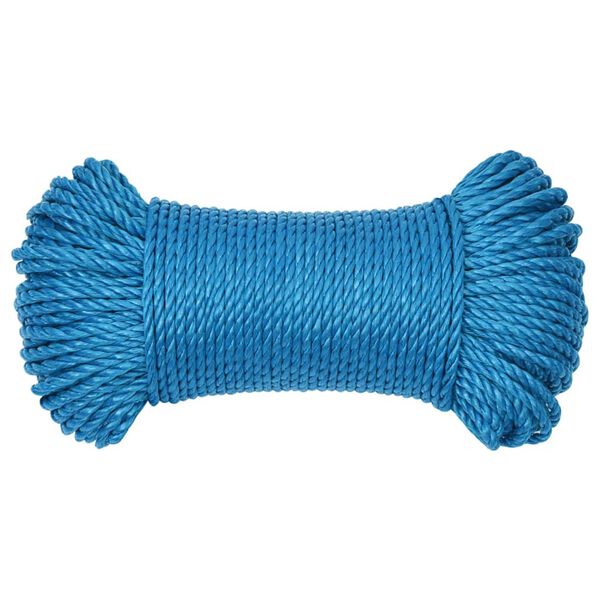 vidaXL Werktouw 6 mm 50 m polypropeen blauw