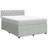 vidaXL Boxspring met matras fluweel lichtgrijs 140x200 cm