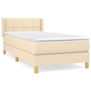 vidaXL Boxspring met matras stof cr&egrave;mekleurig 80x200 cm