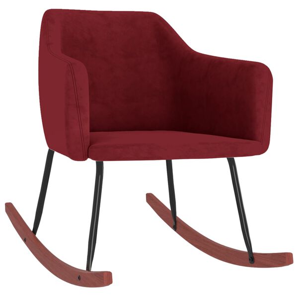 vidaXL Schommelstoel fluweel wijnrood