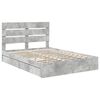 vidaXL Opslag bed met hoofdeinde Beton Grijs 150 x 200 cm Bewerkt hout