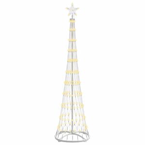 vidaXL LED Kerstboom Warmwit 51 x 51 x 190 cm Metaal