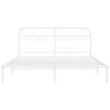 vidaXL Bedframe met hoofdbord metaal wit 183x213 cm