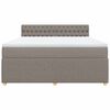 vidaXL Boxspring met matras stof taupe 180x200 cm