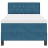 vidaXL LED Box Spring Bed met matras Donkerblauw 100 x 200 cm Fluweel