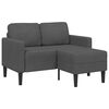 vidaXL Tweezitsbank met chaise longue L-vormig donkergrijs 125 cm linnen