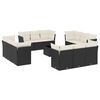 vidaXL 13-delige Loungeset met kussens poly rattan zwart