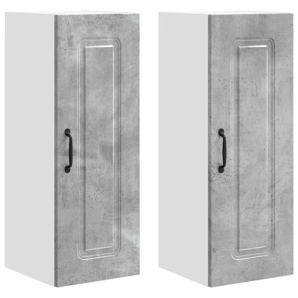 vidaXL Keukenkast met opslag Kalmar 2 pcs Beton Grijs 30 x 31 x 80 cm