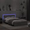 vidaXL Bedframe met hoofdeinde en LED grijs sonoma eiken 120x190 cm