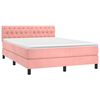 vidaXL Boxspring met matras fluweel roze 140x190 cm