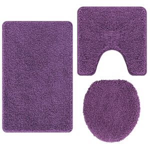 vidaXL Antislip Badmat Set 3 st Paars 50 x 80 cm PP