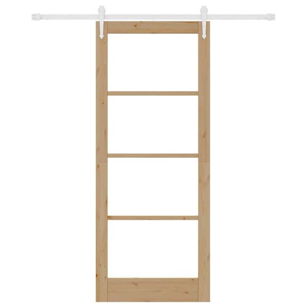 vidaXL Schuifdeur Naturel 86 x 211 cm Massief grenenhout en glas