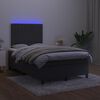 vidaXL Boxspring met matras en LED fluweel zwart 120x190 cm