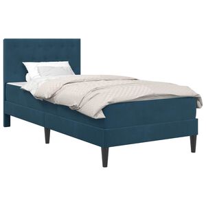 vidaXL Bedframe met matras met hoofdeinde Blauw 80 x 200 cm Fluweel