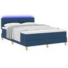 vidaXL LED Box Spring Bed met matras met LED Blauw 160 x 200 cm Stof