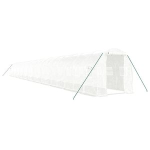 vidaXL Tuinkas met stalen frame 44 m&sup2; 22x2x2 m wit