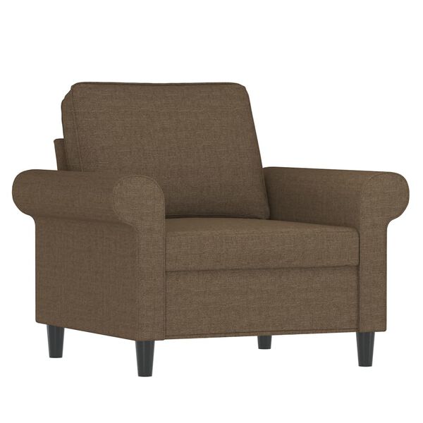 vidaXL Fauteuil met voetenbank 60 cm stof bruin