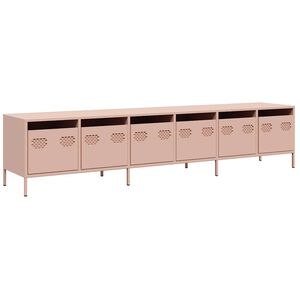 vidaXL Tv-meubel 202x39x43,5 cm koudgewalst staal roze