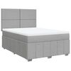 vidaXL Boxspring met matras stof lichtgrijs 140x190 cm