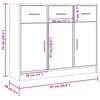 vidaXL Dressoir 91x28x75 cm bewerkt hout sonoma eikenkleurig