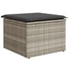 vidaXL Tuinkruk met kussen 55x55x37 cm poly rattan lichtgrijs