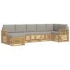vidaXL Buiten bankenset 6 st Wit en Lichtgrijs Polyester