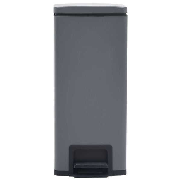 vidaXL Pedaalemmer met anti-vingerafdruk 30 L RVS grijs