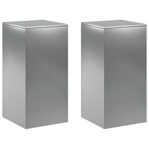 vidaXL Plantenstandaard 2 pcs zilver 40 x 40 x 80 cm Roestvrij staal