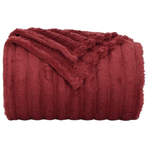 vidaXL Gooi Deken Bordeaux Rood 270 x 240 cm Fleece
