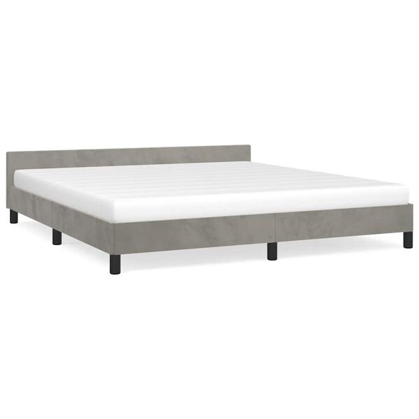 vidaXL Bedframe zonder matras 180x200 cm fluweel lichtgrijs