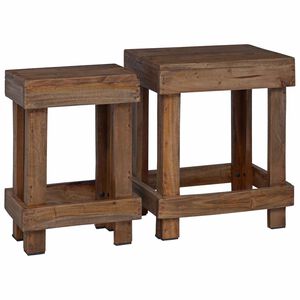 vidaXL Plantenstandaard 2 st Bruin 70 x 11 x 27 cm Mahoniehout