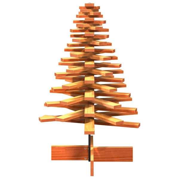 vidaXL Kerstdecoratie kerstboom 100 cm massief grenenhout wasbruin