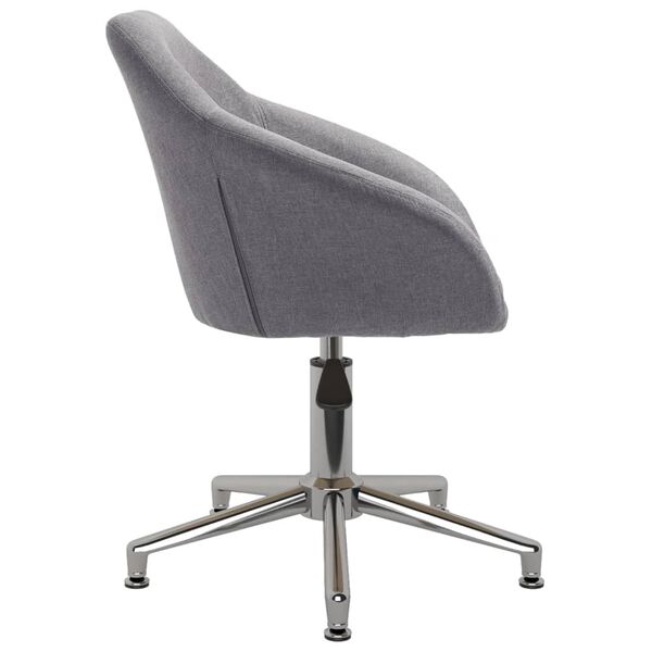 vidaXL Eetkamerstoelen 4 st draaibaar stof lichtgrijs