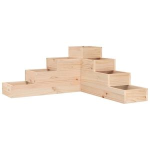 vidaXL Plantenbak 4-laags 80,5x79x36 cm massief grenenhout