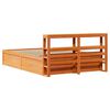 vidaXL Bedframe met hoofdbord massief grenenhout wasbruin 120x200 cm