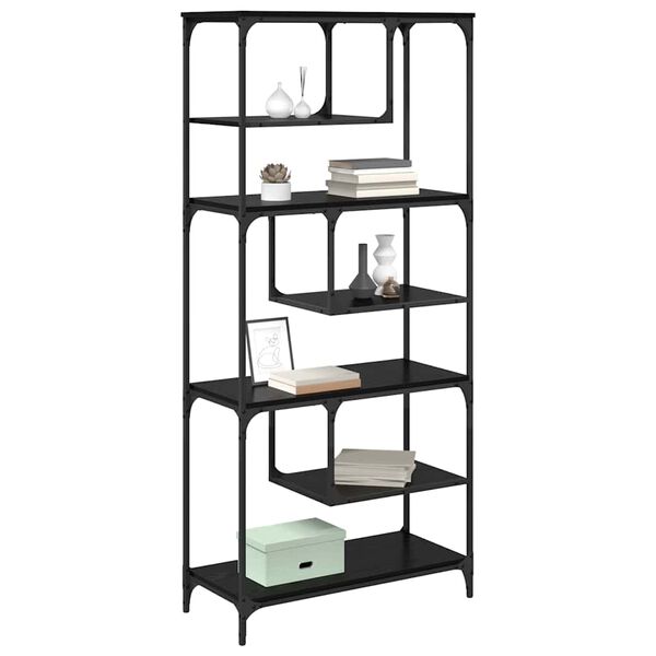 vidaXL Boekenkast Zwart eiken 81 x 36 x 176 cm Bewerkt hout