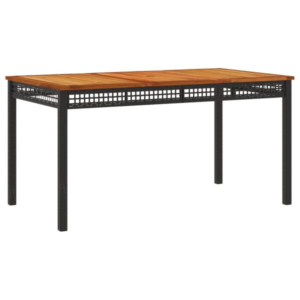 vidaXL 3-delige Tuinset met kussens poly rattan zwart