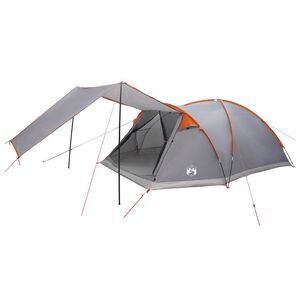 vidaXL Huisje Tent 8-persoons Grijs en Oranje Polyester en staal